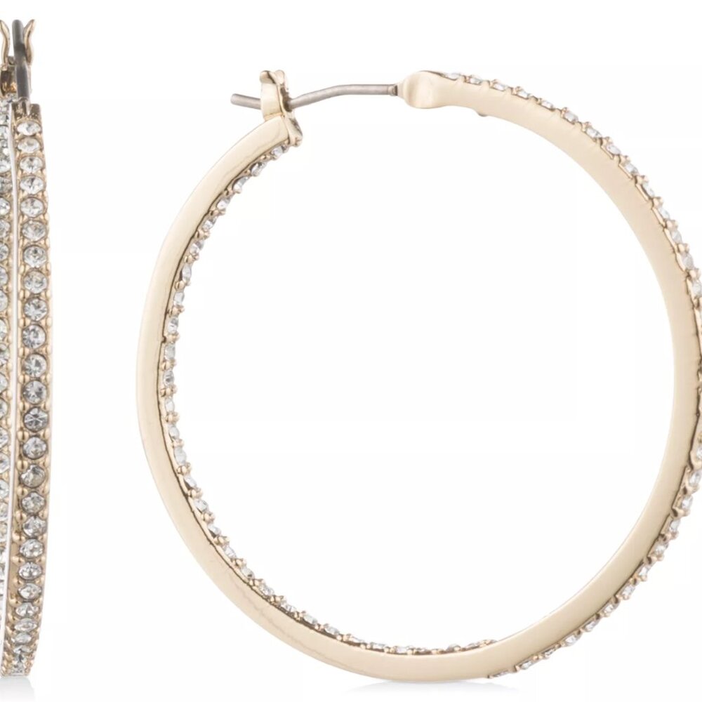 Givenchy Medium Pavé Hoop Earrings 1-1/4"